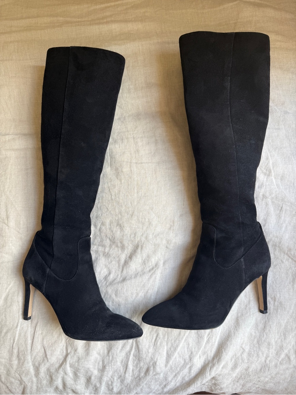 Sam Edelman Women's Black Knee-High Pointed Toe Stiletto Boots